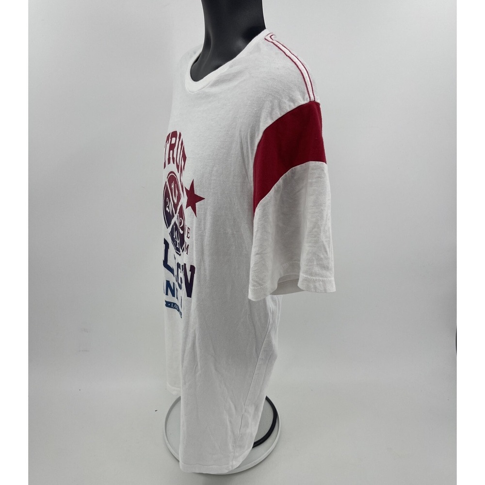 True Religion TShirt Mens SizeXL Short Sleeve Football Crew Neck Red White Black - Picture 3 of 6